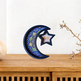 Maxbell Ramadan Tray Serve Plate Party Holder Multipurpose Moon Star Tray Blue