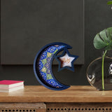 Maxbell Ramadan Tray Serve Plate Party Holder Multipurpose Moon Star Tray Blue
