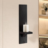 Maxbell Wall Sconce Candle Holder Wooden Wall Candle Sconce for Pathway Porch Office Black