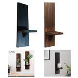 Maxbell Wall Sconce Candle Holder Wooden Wall Candle Sconce for Pathway Porch Office Black