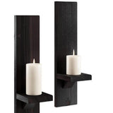 Maxbell Wall Sconce Candle Holder Wooden Wall Candle Sconce for Pathway Porch Office Black