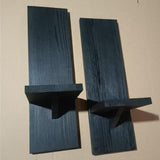 Maxbell Wall Sconce Candle Holder Wooden Wall Candle Sconce for Pathway Porch Office Black