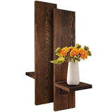Maxbell Wall Sconce Candle Holder Wooden Wall Candle Sconce for Pathway Porch Office Brown