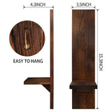Maxbell Wall Sconce Candle Holder Wooden Wall Candle Sconce for Pathway Porch Office Brown