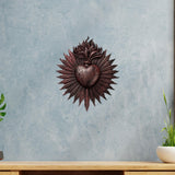 Maxbell Sacred Heart Resin Wall Decoration Wall Art Work for Housewarming Sacraments Brown
