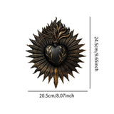 Maxbell Sacred Heart Resin Wall Decoration Wall Art Work for Housewarming Sacraments Black