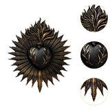 Maxbell Sacred Heart Resin Wall Decoration Wall Art Work for Housewarming Sacraments Black