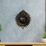 Maxbell Sacred Heart Resin Wall Decoration Wall Art Work for Housewarming Sacraments Black
