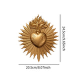 Maxbell Sacred Heart Resin Wall Decoration Wall Art Work for Housewarming Sacraments Gold