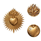 Maxbell Sacred Heart Resin Wall Decoration Wall Art Work for Housewarming Sacraments Gold