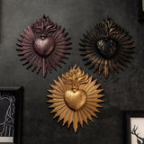 Maxbell Sacred Heart Resin Wall Decoration Wall Art Work for Housewarming Sacraments Gold