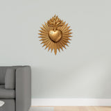 Maxbell Sacred Heart Resin Wall Decoration Wall Art Work for Housewarming Sacraments Gold