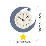 Maxbell Wall Clock Moon Shape Ideal Gift Home Decor for Living Room Entryway