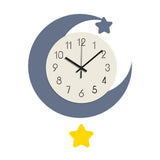 Maxbell Wall Clock Moon Shape Ideal Gift Home Decor for Living Room Entryway