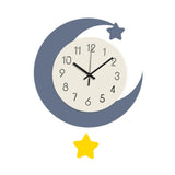 Maxbell Wall Clock Moon Shape Ideal Gift Home Decor for Living Room Entryway