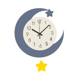 Maxbell Wall Clock Moon Shape Ideal Gift Home Decor for Living Room Entryway