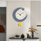 Maxbell Wall Clock Moon Shape Ideal Gift Home Decor for Living Room Entryway
