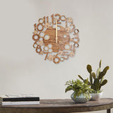 Maxbell Wooden Wall Clock 30cm Friend Gifts Easy Installation Retro Hanging Ornament Bee Pattern