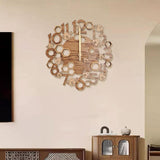 Maxbell Wooden Wall Clock 30cm Friend Gifts Easy Installation Retro Hanging Ornament Bee Pattern