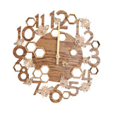 Maxbell Wooden Wall Clock 30cm Friend Gifts Easy Installation Retro Hanging Ornament Bee Pattern
