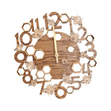 Maxbell Wooden Wall Clock 30cm Friend Gifts Easy Installation Retro Hanging Ornament Bee Pattern