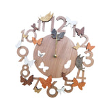 Maxbell Wooden Wall Clock 30cm Friend Gifts Easy Installation Retro Hanging Ornament Butterfly Pattern