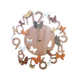 Maxbell Wooden Wall Clock 30cm Friend Gifts Easy Installation Retro Hanging Ornament Butterfly Pattern