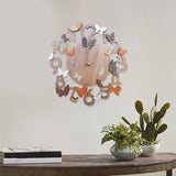 Maxbell Wooden Wall Clock 30cm Friend Gifts Easy Installation Retro Hanging Ornament Butterfly Pattern