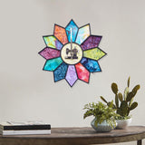 Maxbell Wooden Wall Clock 30cm Friend Gifts Easy Installation Retro Hanging Ornament Colorful
