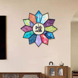 Maxbell Wooden Wall Clock 30cm Friend Gifts Easy Installation Retro Hanging Ornament Colorful
