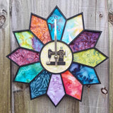 Maxbell Wooden Wall Clock 30cm Friend Gifts Easy Installation Retro Hanging Ornament Colorful
