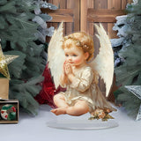 Maxbell Angel Boy with Wing Ornament 2D Flat Sign Novelty for Home Farmhouse Office