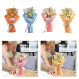 Maxbell Crochet Flower Bouquet Tabletop for Anniversary Photography Props Engagement Orange