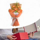 Maxbell Crochet Flower Bouquet Tabletop for Anniversary Photography Props Engagement Orange