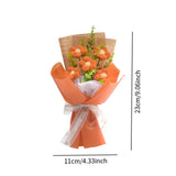 Maxbell Crochet Flower Bouquet Tabletop for Anniversary Photography Props Engagement Orange