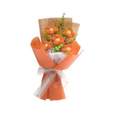 Maxbell Crochet Flower Bouquet Tabletop for Anniversary Photography Props Engagement Orange