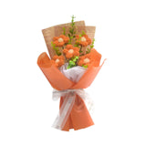 Maxbell Crochet Flower Bouquet Tabletop for Anniversary Photography Props Engagement Orange