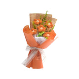 Maxbell Crochet Flower Bouquet Tabletop for Anniversary Photography Props Engagement Orange