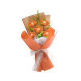Maxbell Crochet Flower Bouquet Tabletop for Anniversary Photography Props Engagement Orange
