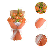Maxbell Crochet Flower Bouquet Tabletop for Anniversary Photography Props Engagement Orange