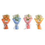 Maxbell Crochet Flower Bouquet Tabletop for Anniversary Photography Props Engagement Orange