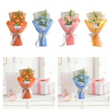 Maxbell Crochet Flower Bouquet Tabletop for Anniversary Photography Props Engagement Orange