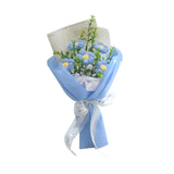 Maxbell Crochet Flower Bouquet Tabletop for Anniversary Photography Props Engagement Blue
