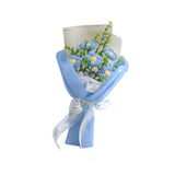 Maxbell Crochet Flower Bouquet Tabletop for Anniversary Photography Props Engagement Blue
