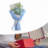 Maxbell Crochet Flower Bouquet Tabletop for Anniversary Photography Props Engagement Blue
