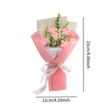 Maxbell Crochet Flower Bouquet Tabletop for Anniversary Photography Props Engagement Pink