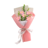 Maxbell Crochet Flower Bouquet Tabletop for Anniversary Photography Props Engagement Pink
