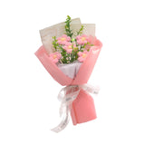 Maxbell Crochet Flower Bouquet Tabletop for Anniversary Photography Props Engagement Pink