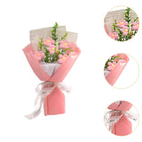 Maxbell Crochet Flower Bouquet Tabletop for Anniversary Photography Props Engagement Pink