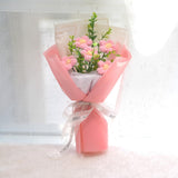 Maxbell Crochet Flower Bouquet Tabletop for Anniversary Photography Props Engagement Pink